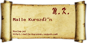 Malle Kurszán névjegykártya